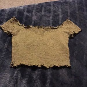 Scrunch off the shoulder crop top